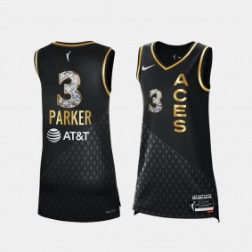 Las Vegas Aces NO. 3 Candace Parker Diamond Collection Gold Jersey