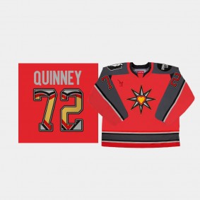 Henderson Silver Knights NO. 72 Gage Quinney Donate Life Knight Red Replica Jersey