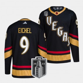 Vegas Golden Knights 2023 Western Conference Champions Jack Eichel #9 Black Reverse Retro Jersey Men's