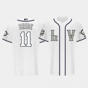 Las Vegas Aviators LV Reyes de Plata Skull Home #11 Jonah Bride White MiLB Jersey