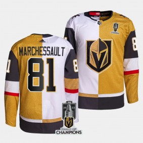 2023 Stanley Cup Champions Jonathan Marchessault Vegas Golden Knights White Gold #81 Split Jersey