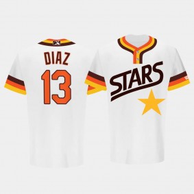 Las Vegas Aviators LV Stars 1983 2-button Retro #13 Jordan Diaz White MiLB Jersey