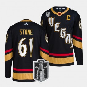 Vegas Golden Knights 2023 Western Conference Champions Mark Stone #61 Black Reverse Retro Jersey Men's