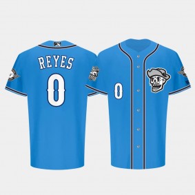 Las Vegas Aviators LV Reyes de Plata Skull Alternate #0 Pablo Reyes Blue MiLB Jersey