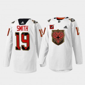 Donate Life Knight Vegas Golden Knights NO. 19 Reilly Smith White Practice Replica Jersey