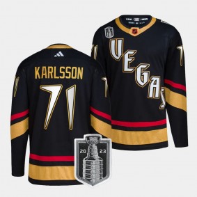 Vegas Golden Knights 2023 Western Conference Champions William Karlsson #71 Black Reverse Retro Jersey Men's